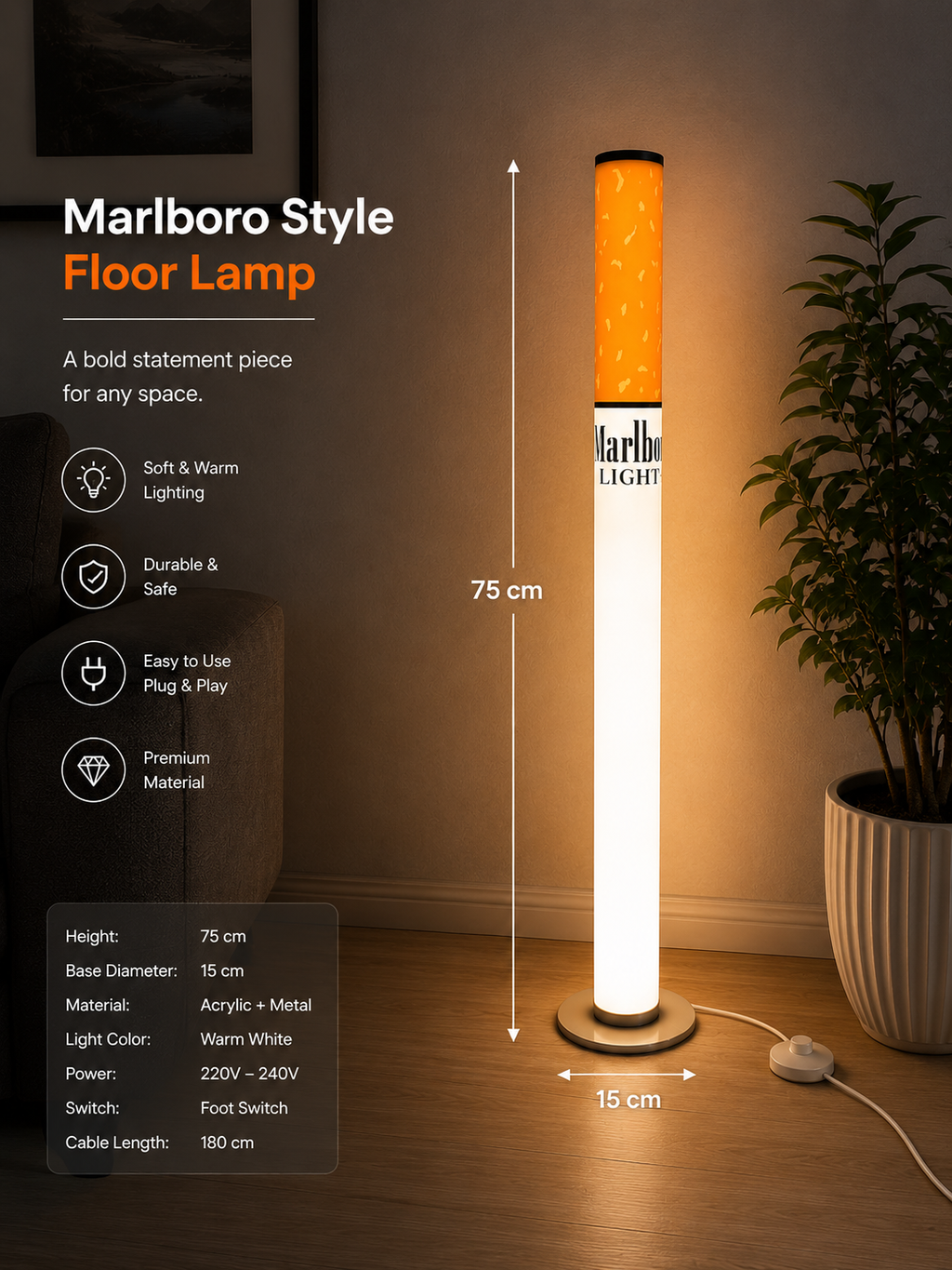 Marlboro Lamp — Imported Statement Light